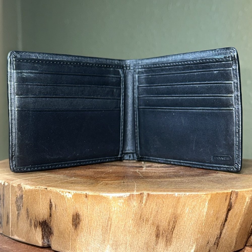 COACH Signature Embossed Leather Bifold Wallet - Picture 4 of 13